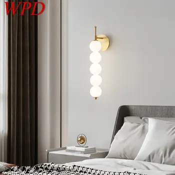 WPD Modern Üveg Fény Gyertyatartó LED 3 Színben Kreatív Réz Arany Fali Lámpatest Haza, Nappali, Hálószoba Decor