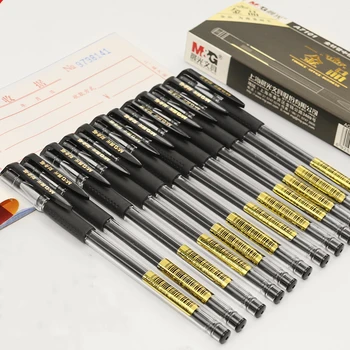 M&G 0.28 mm-es pénzügyi különleges ultra-finom zselés toll fekete teljes tű toll core iskola irodaszerek, írószer toll toll aláírás