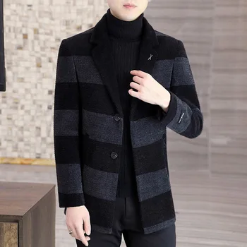 A 2023-as Őszi-téli új viharkabátos férfi koreai változata a trend gyapjú kabát férfi rövid szabadidő gold sable gyapjú kabát