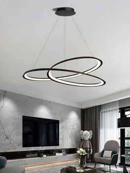 Nappali csillár Egyszerű, kreatív gyűrű lámpa, Modern lámpa bár asztali lámpa Északi fény Luxus terem Mennyezeti csillár
