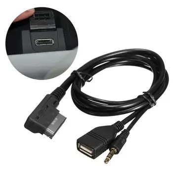 3,5 mm-es AUX Audio Kábel Zene MDI AMI MMI Felület USB+Töltő A6L A8L Q7 A3 A4L A5 A1 S5 Q5 (szükségességét, AMI Felület)