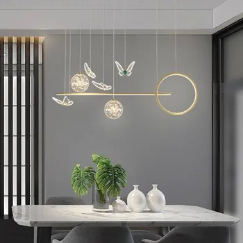 Pillangó Lámpák Modern Luxus Étterem Mennyezeti Dekoráció Medál Világítás Beltéri Világítás Üzlethelyiség Szalag Lámpa, LED Csillár Medál