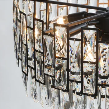 Medál Lapm Nappali Crystal LED Csillár Modern, Egyszerű, Kerek Fekete Amerikai Dekoratív Művészet Gyűrű