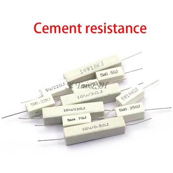 10db 5W Cement Ellenállás 0.1 ~ 10k Ohm 5% 0.22 0.33 0.5 1 10 100 1K 10K Ohm 0.1 R 0.22 R 0.33 R 0.5 R 1R 10R 100R Resisitor