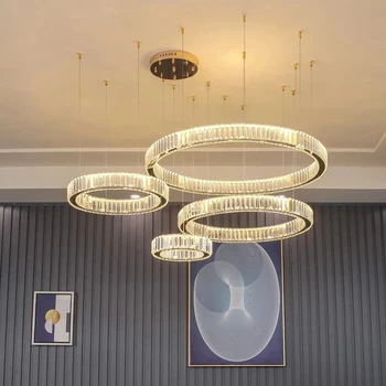 Modern, Egyszerű Medál Lámpa Hangulat Kerek Kristály Fény, Étkező, Hálószoba, Led Csillár Luxus Minőségű Nappali Világítás