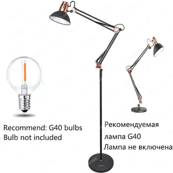 divat E27 állólámpa hálószoba lámpatest, fekete összecsukható, állítható asztali lámpa nappali haza növény világítás állólámpa