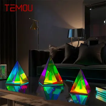 TEMOU Kortárs Kreatív asztali Lámpa Gúla Beltéri Légkör Dekoratív LED-es Világítás A Haza ágyas Szoba