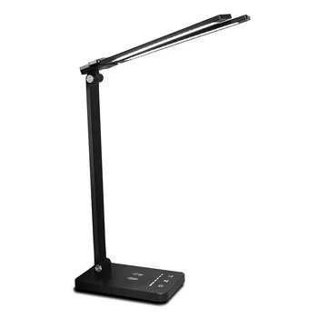 Asztali LED Lámpa, Összecsukható Dupla Fej Vezeték nélküli Töltő asztali Lámpa 5 Világítási Módok & Teljes Fényerő Asztal Fény Haza