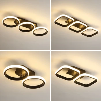 Modern, LED-es Mennyezeti Lámpa 40W Minimalista Divat Medál Fény Energia-megtakarítás Eye Care Lámpa Négyzet alakú Keret Gyűrűk Lóg Otthoni Világítás