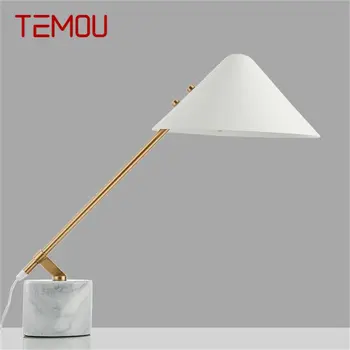 TEMOU Északi asztali Lámpa, Modern LED Fehér Kreatív Vintage Márvány Asztal Fény lakberendezés Nappali, Hálószoba Tanulmány