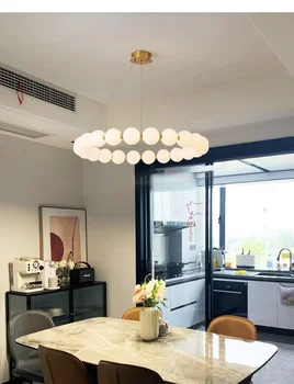 Skandináv varázslatot bean nappali csillár modern minimalista kerek lámpa Kreatív hálószoba, előtér fény luxus étterem lámpa