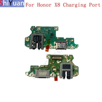 Eredeti USB Töltő Port Csatlakozó Tábla Flex Kábel Huawei Honor X8 TFY-LX1 TFY-LX2 Töltés Csatlakozó Csere Alkatrészek