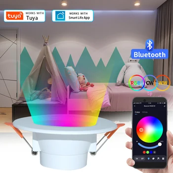 10W LED Mélysugárzók Tuya Bluetooth Spot LED RGB+CW+WW Szabályozható Mennyezeti Lámpa Süllyesztett APP Ellenőrzési Intelligens Otthon Hálószoba Lámpa