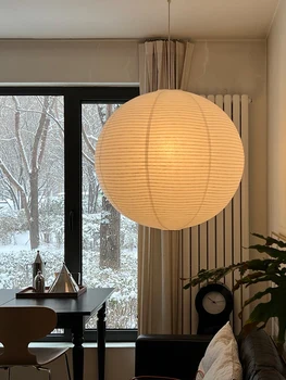Klasszikus Japán Híres Skandináv Egyszerű Fehér Papír Wabi Sabi Ház Apartman Hotel Dekoráció Lámpás Ingyenes Szállítási Függő Lámpa