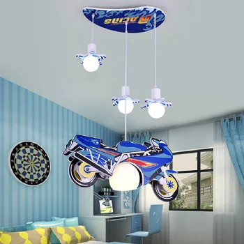 Motorkerékpár gyerekek hálószoba dekor led világítás a szobában beltéri csillár világítás csillár mennyezeti lámpa nappali dekoráció
